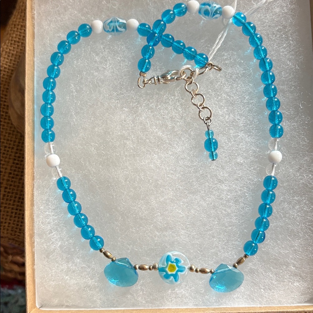Ocean Blue Beaded Necklace